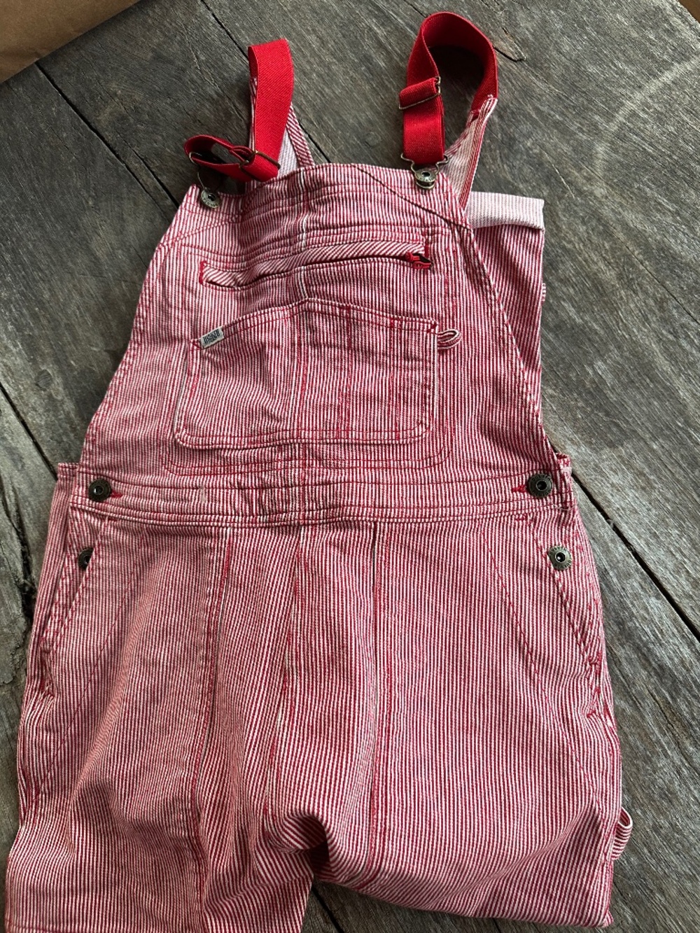 DULUTH Rootstock Gardening Overalls in Red Stripe, Size XS X 31